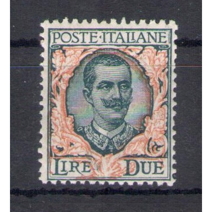 1923 Italia - Regno  n. 150 - 2 Lire verde grigio ed arancio - tipo Floreale - MNH**