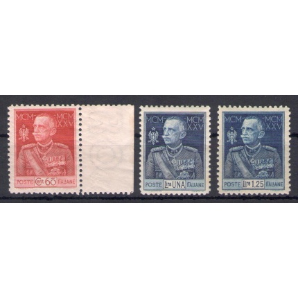 1925-26 Italia - Regno - Giubileo del Re dentellatura 11 n. 189/91 - 3 valori - MNH **