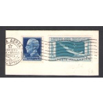 1930 Regno d'Italia , Crociera Transatlantica del Generale Balbo, 7,70 celeste chiaro n. 25 - Usato con annullo ufficiale su frammento