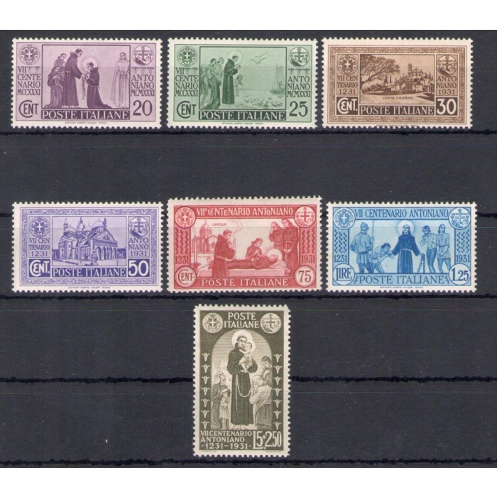 1931 Italia - Regno - 7 Centenario Morte Sant Antonio n. 292-98 - 7 valori - MNH **