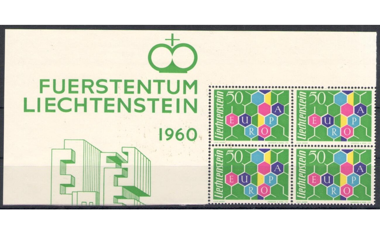 1960 Liechtenstein - Europa Cept - n. 355 - Blocco di Quattro - MNH**