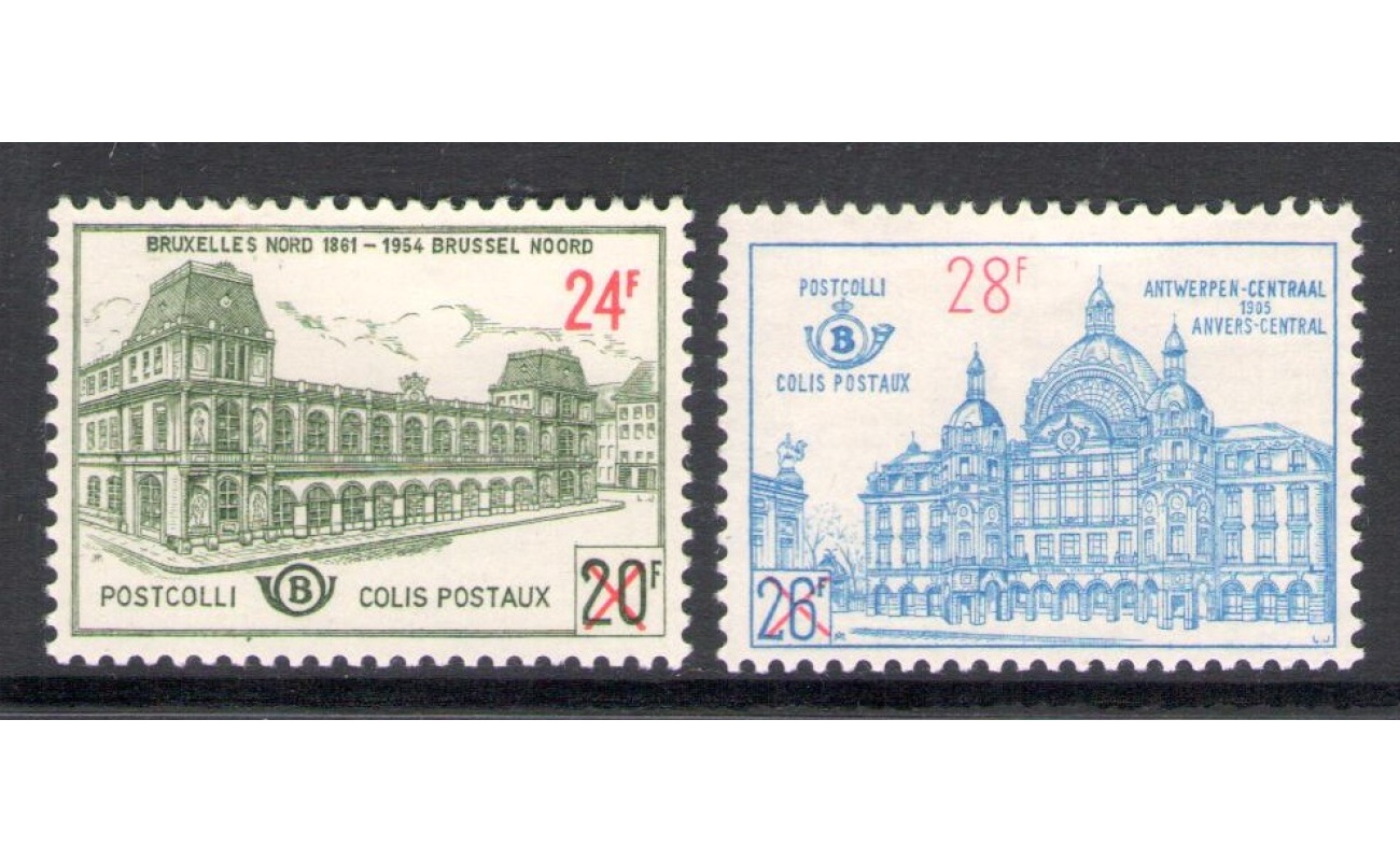 1961-63 Belgio - Pacchi Postali - Stazioni n. 373-375 - 2 valori - MNH**