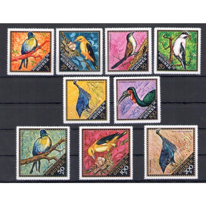 1971 Guinee - Catalogo Yvert n. 440/45 + Posta Aerea 97/99  - Uccelli - 9 valori - serie completa - MNH**