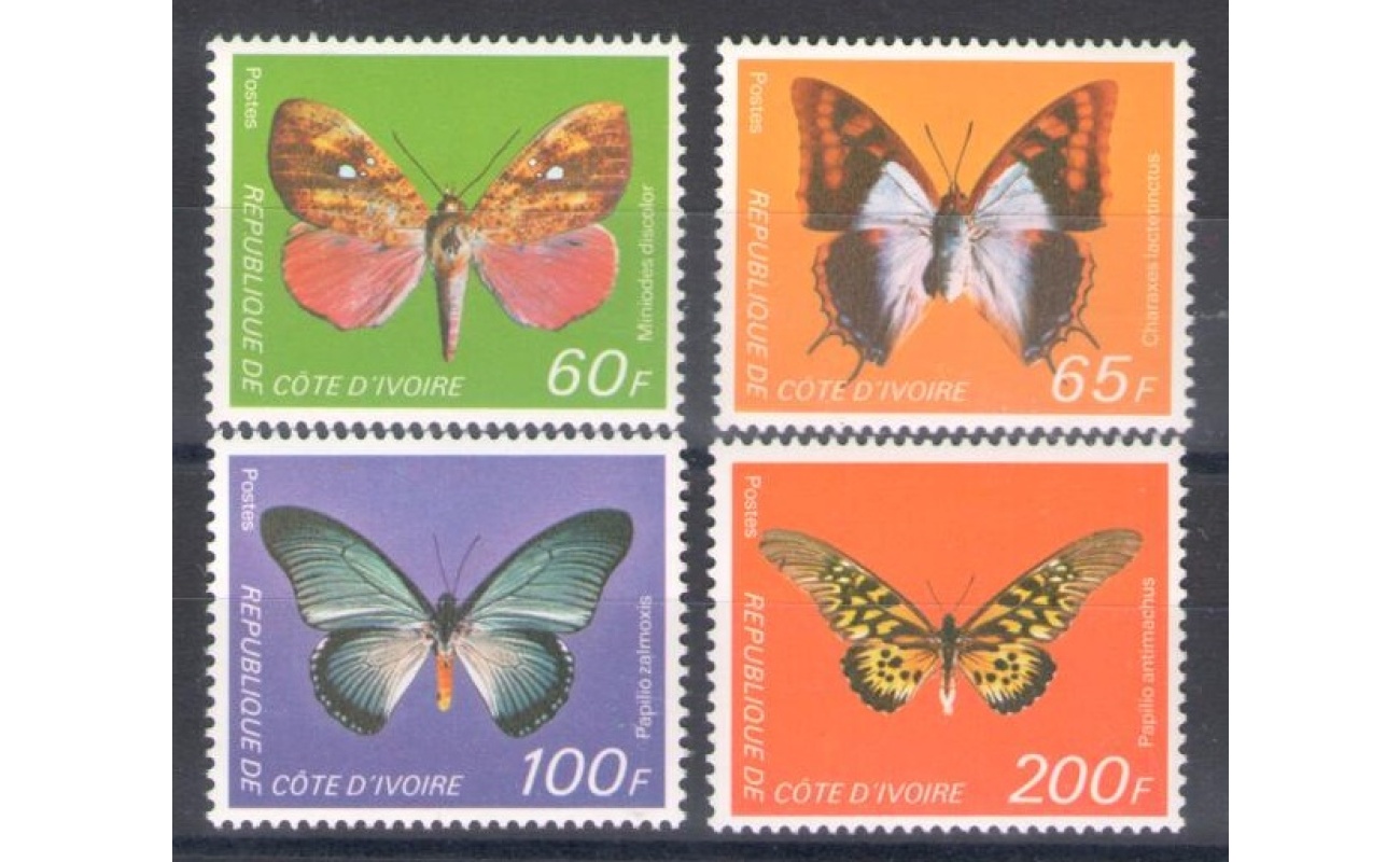 1978 Cote d'Ivoire , Farfalle - Yvert n. 469/72 - 4 valori - MNH**