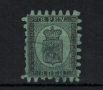 1866-70  Finlandia - n. 6  , Stemma 8 p. nero su verde - Usato