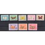1966 Repubblica Dominicana - Catalogo Yvert n. 643/47 + Posta Aerea 187/89 - Farfalle - Soprastampa Vittime Ciclone Ines - 8 valori - MNH**