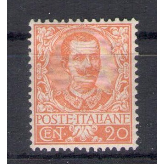 1901 Italia - Regno, n. 72 , 20 cent arancio, Ottimamente centrato - MNH**