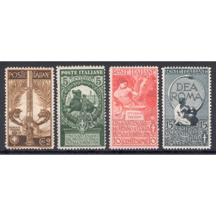1911 Italia - Regno, n. 92/95 , Cinquantenario Unità d'Italia ed Esposizioni Roma e Torino - MNH**