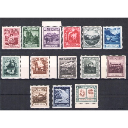 1930 Liechtenstein, n. 94-107 , Vedute Diverse - Castelli e Vedute e Principi , 14 valori , dentellature miste - NMH**