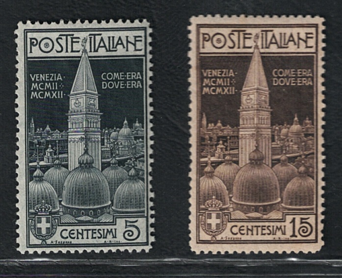 1912 Italia # 97/98 , Inaugurazione del ricostruito Campanile di Venezia - MNH**
