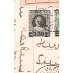 1934 Vaticano, Provvisoria su cartolina, Raccomandata, n. 35/40 - Usata