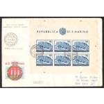 1951 San Marino, Foglietto Veduta n. 11, da San Marino per New York - FDC