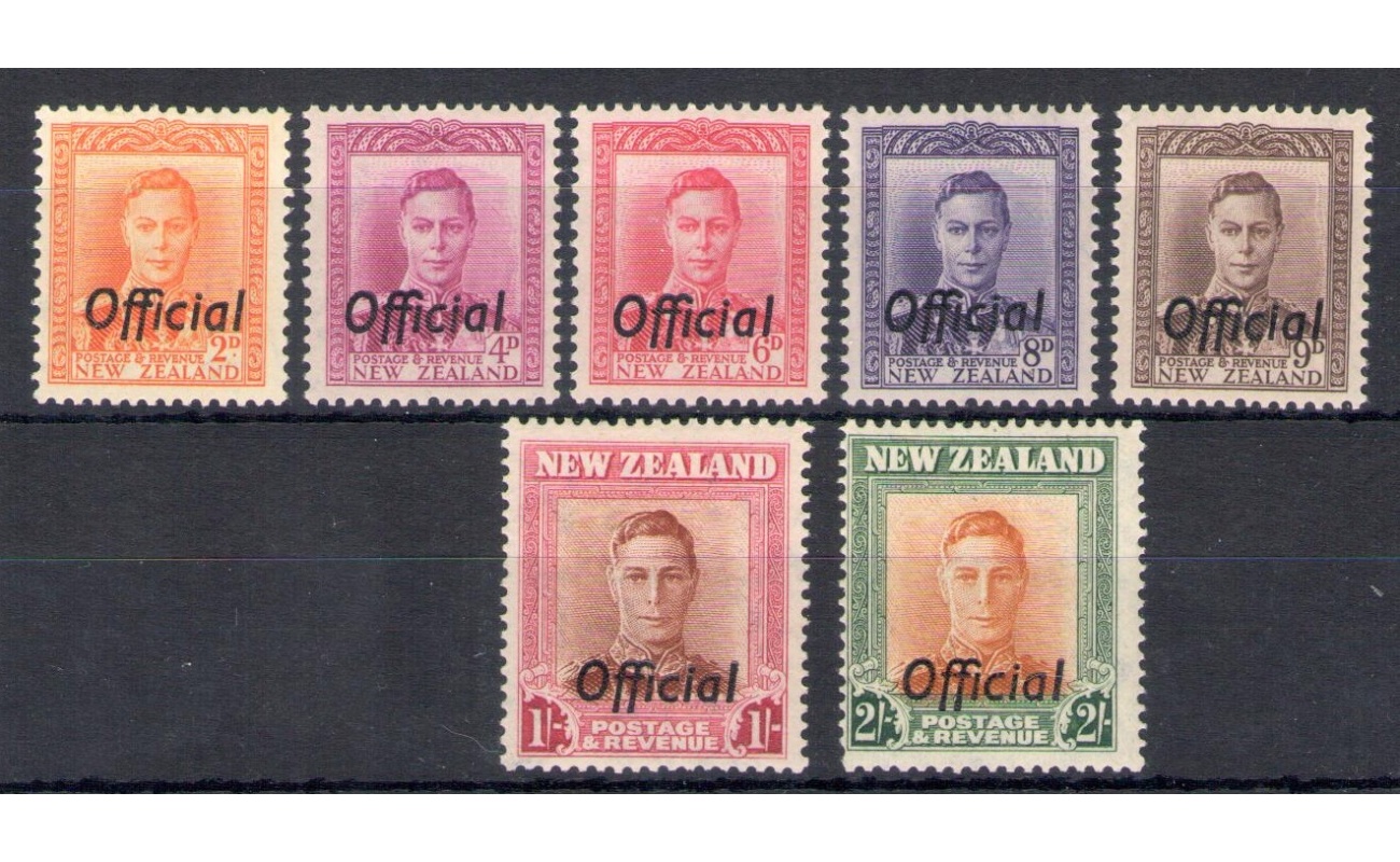 1947-51 NEW ZEALAND - Stanley Gibbons n. O152/O158 - Official Stamps - MH*