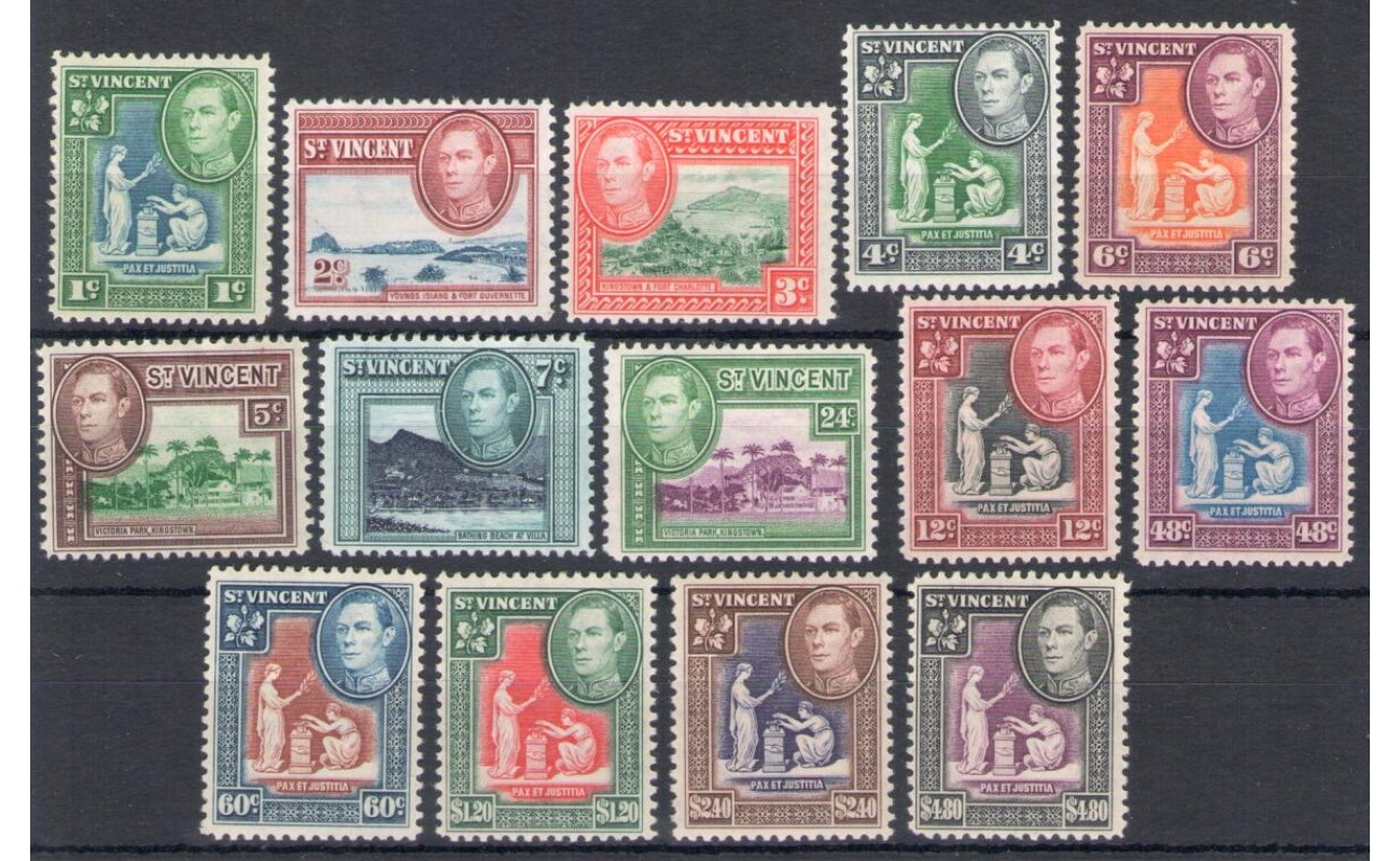 1949-52 ST. VINCENT - Stanley Gibbons n. 164-77 - Nuova valuta - MLH*
