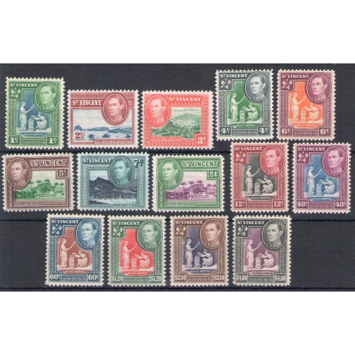 1949-52 ST. VINCENT - Stanley Gibbons n. 164-77 - Nuova valuta - MLH*