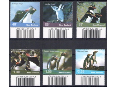 2001 New Zealand, Pinguini Codice a Barre - n. 1887/92 - MNH**