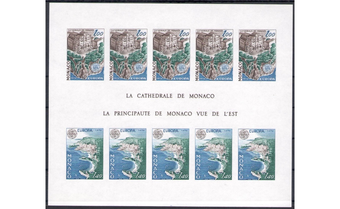 1978 Monaco, Yvert 14a - Foglietto Europa Cept - Non Dentellato - MNH**