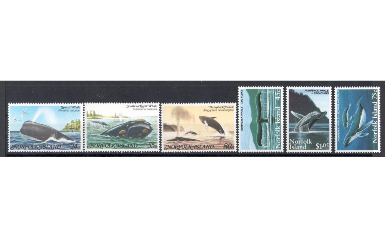 1982 Norfolk Island, Balene e Delfini - n. 282/84+571/73 - MNH**