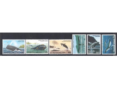 1982 Norfolk Island, Balene e Delfini - n. 282/84+571/73 - MNH**