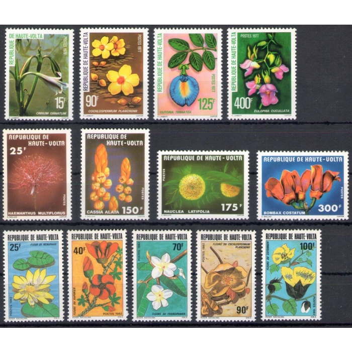 1977-82 Haute Volta, Yvert n. 424/27+417/20+582/86 - Fiori - MNH**