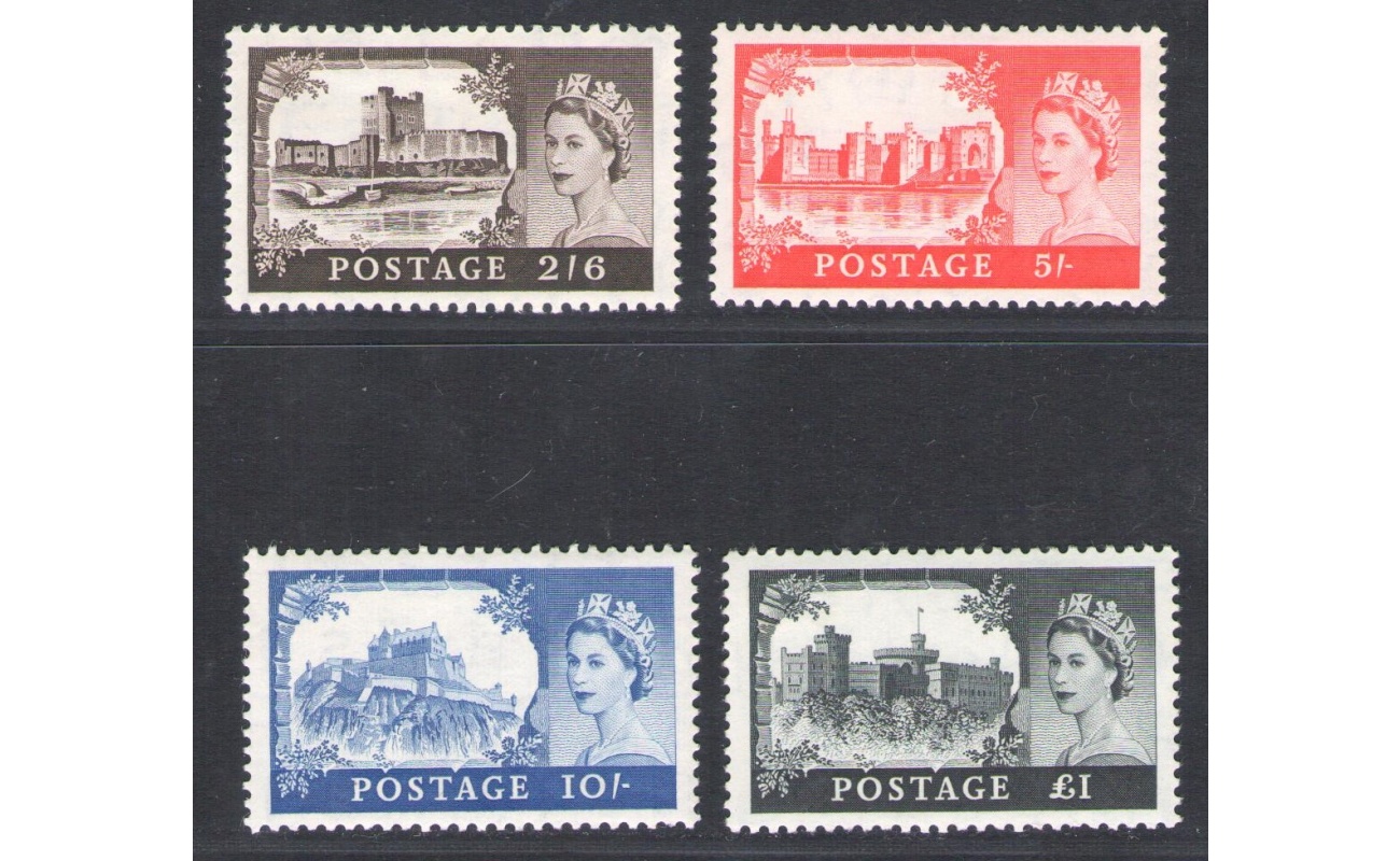 1955-58 Gran Bretagna - Castelli De La Rue, SG n. 536a/539a - MNH**