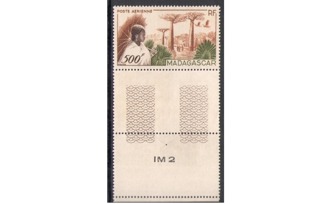 1952 Madagascar- Posta Aerea n. 73 - 500 Franchi bordo integrale - MNH**