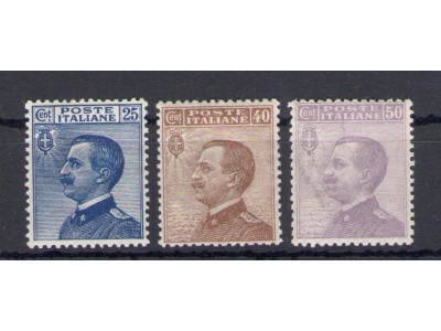 1908 Italia - Regno, n. 83/85 - 25-40-50 cent, Ottima Centratura - MNH**