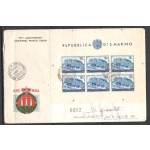 1951 San Marino, Foglietto Veduta n. 9, da San Marino per New York - FDC