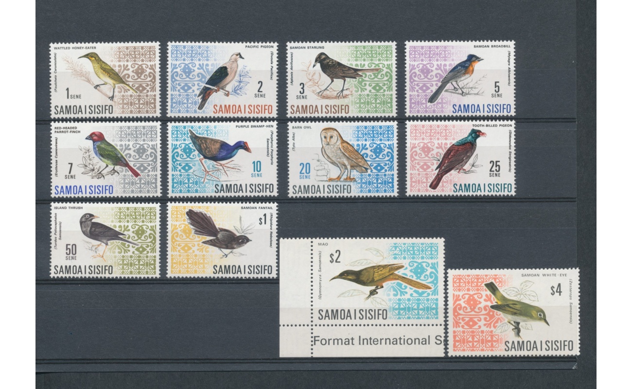 1967 Samoa I Sisifo - Uccelli,  SG 280/89b - 12 valori - MNH**