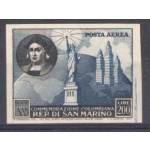 1951 San Marino, n. PA 101c C. Colombo Non dentellato  - MNH**
