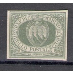 1892 San Marino, Prova n. 13 - 5 cent olivastro - Senza Gomma