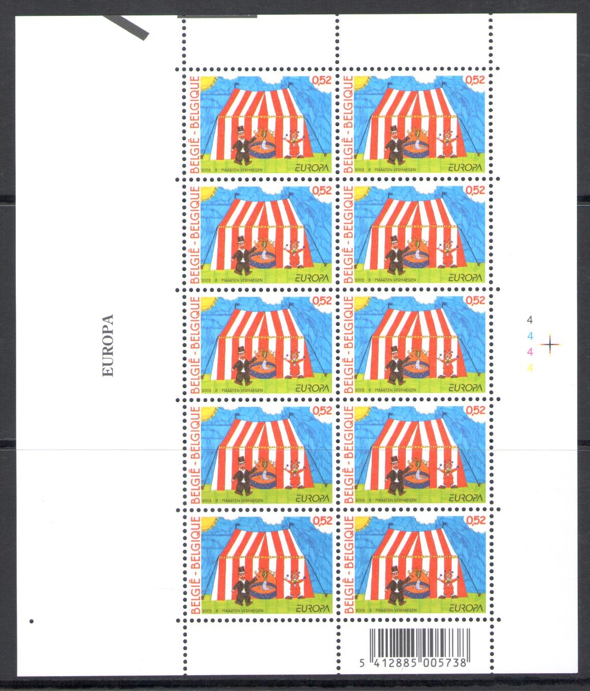 2002 EUROPA CEPT Belgio n. 1  Minifoglio - MNH**