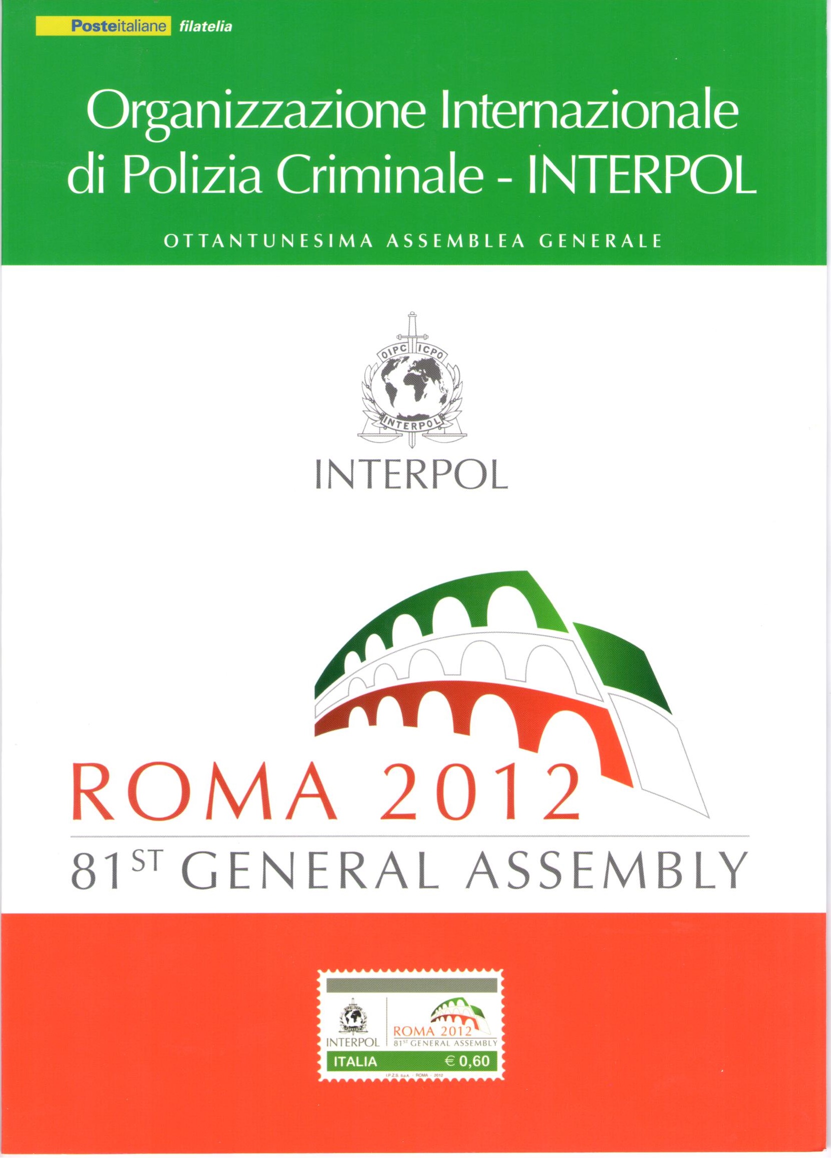 2012 Italia - Repubblica , Folder - Interpol n. 328 - MNH**