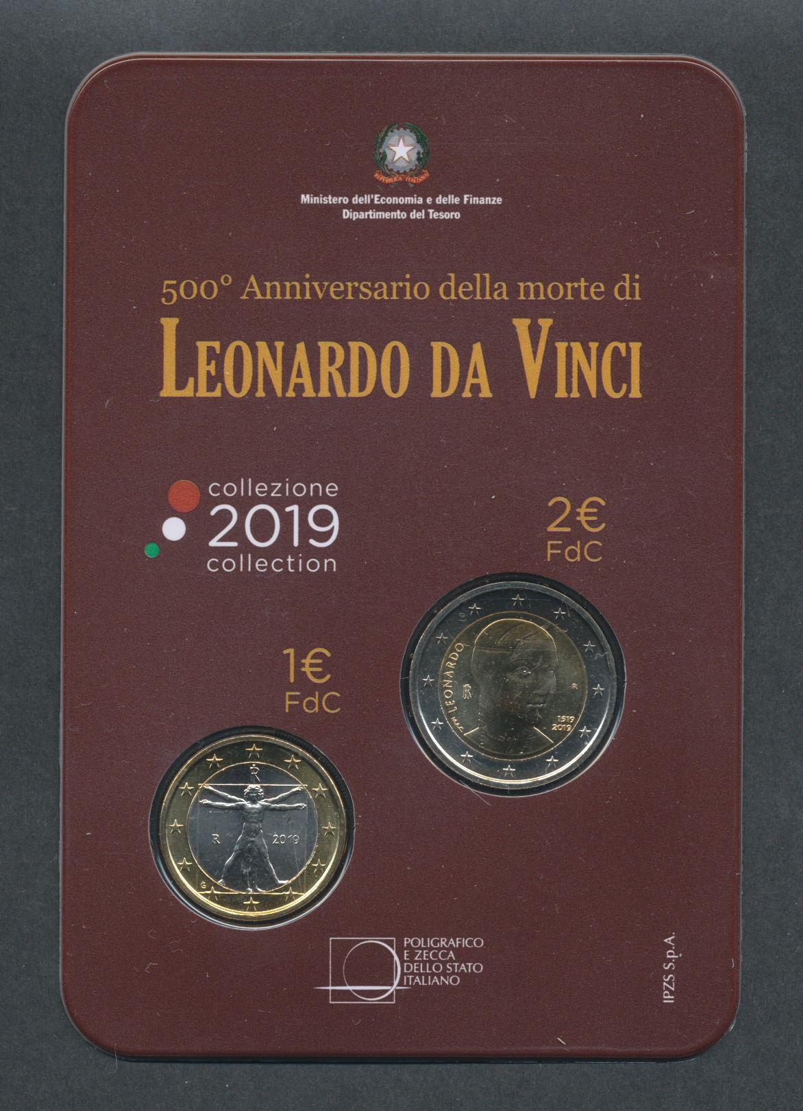 2019 Italia - Repubblica , Folder - Leonardo da Vinci n. 661 - MNH**