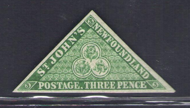 1857-64 TERRANOVA SG 3 3 pence verde giallastro - MH*