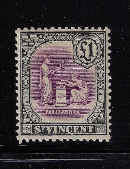 1913-17 ST. VINCENT - Stanley Gibbons n. 120 - 1£ mauve and black - MNH**