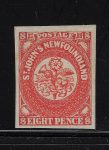 1857-64 Newfoundland - Stanley Gibbons n. 8 - 8d. scarlet-vermilion - MH*