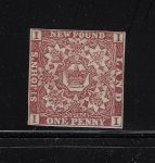 1857-64 Newfoundland - Stanley Gibbons n. 1 - 1d. brown-purple - MH*