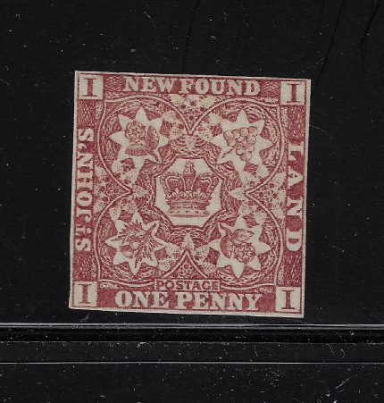 1857-64 Newfoundland - Stanley Gibbons n. 1 - 1d. brown-purple - MH*