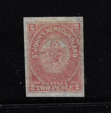 1862-64 Newfoundland - Stanley Gibbons n. 17 - 2d. rose lake - MH*