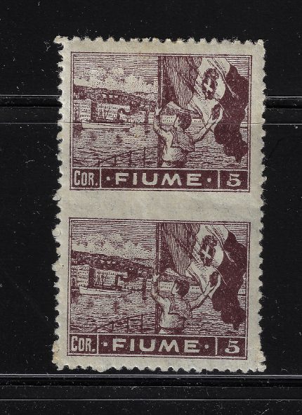 1919 Fiume - Vedute non dentellate al centro , coppia , n. B47h - MH*