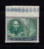 1952 San Marino, Colombo 200 Lire non dentellato min basso, MNH** (Piegato)