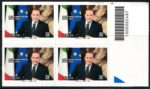 2024 Italia, Silvio Berlusconi Blocco di 4 con codice a barre, MNH**