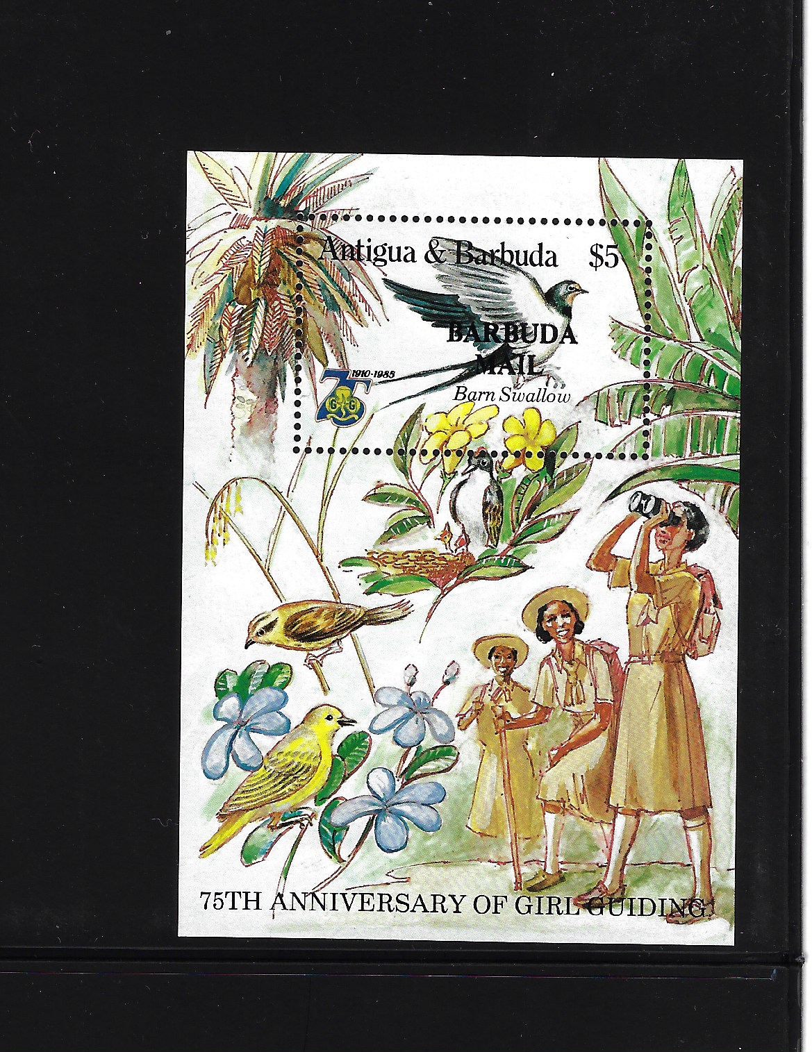 1986 Barbuda id 78088 1986 Barbuda, Scouts - Foglietto Yvert n. 96 - MNH** - immagine 1