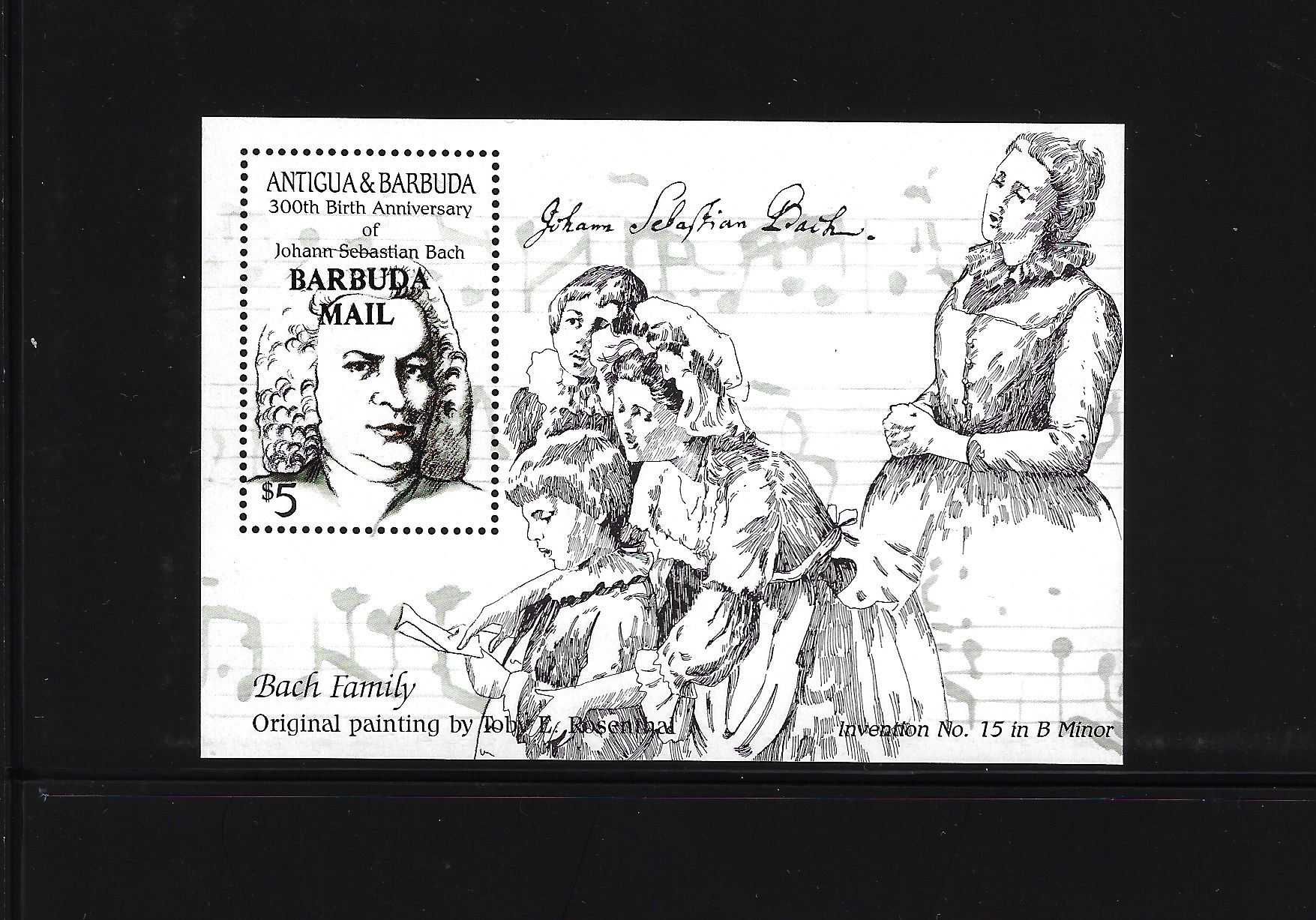 1986 Barbuda id 78091 1986 Barbuda, J.S. Bach - Foglietto Yvert n. 97 - MNH** - immagine 1