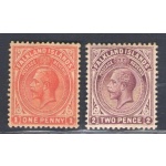 1912-20 FALKLAND ISLANDS - Stanley Gibbons n. 61-62, MH*
