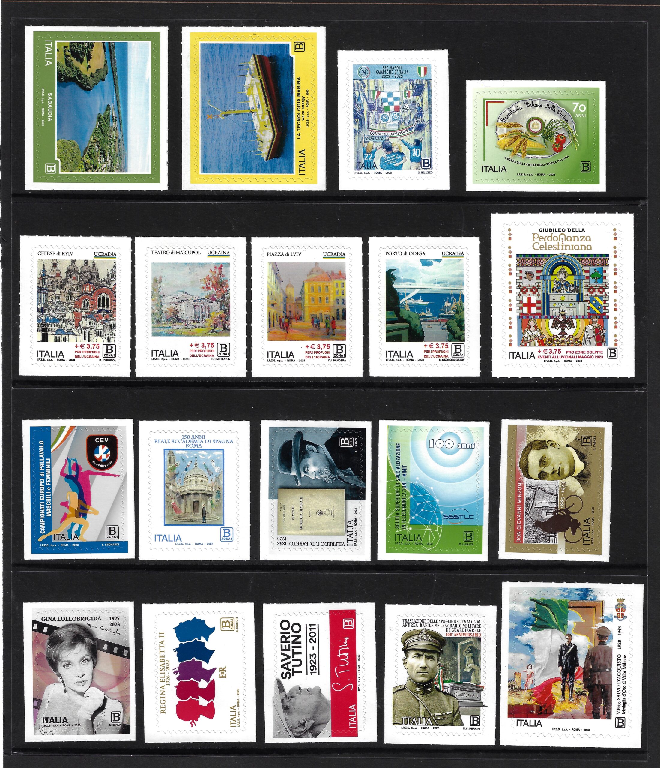 2023 2023 Italia, Annata completa, 94 valori + 6 Foglietti - NO BF Aeronautica, MNH** - immagine 1