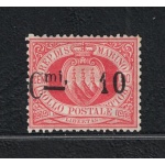 1892 SAN MARINO, n. 10p, 10 cent su 20 cent rosso, Varietà virgola, MNH**