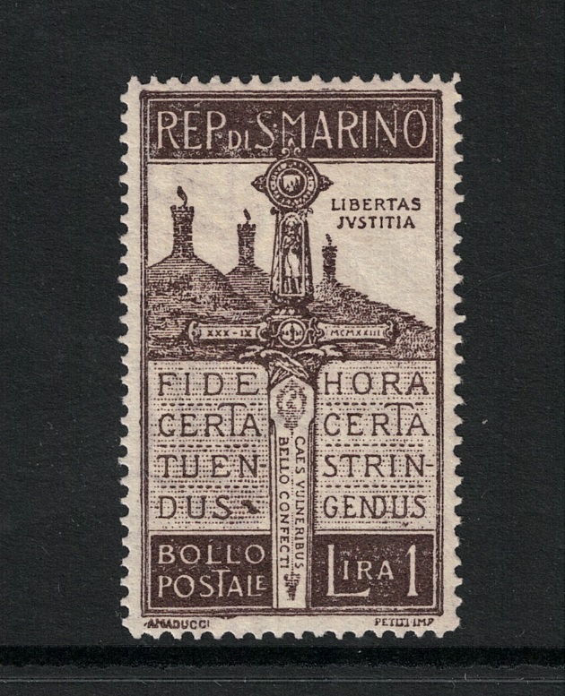1923 SAN MARINO, Mutilati in Guerra, # 97, centratissimo, MNH**