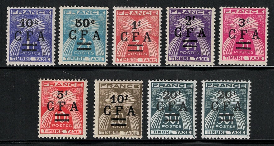 1949-50 REUNION, Segnatasse # 36/44, MNH**